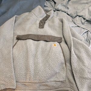 Blue sherpa pullover